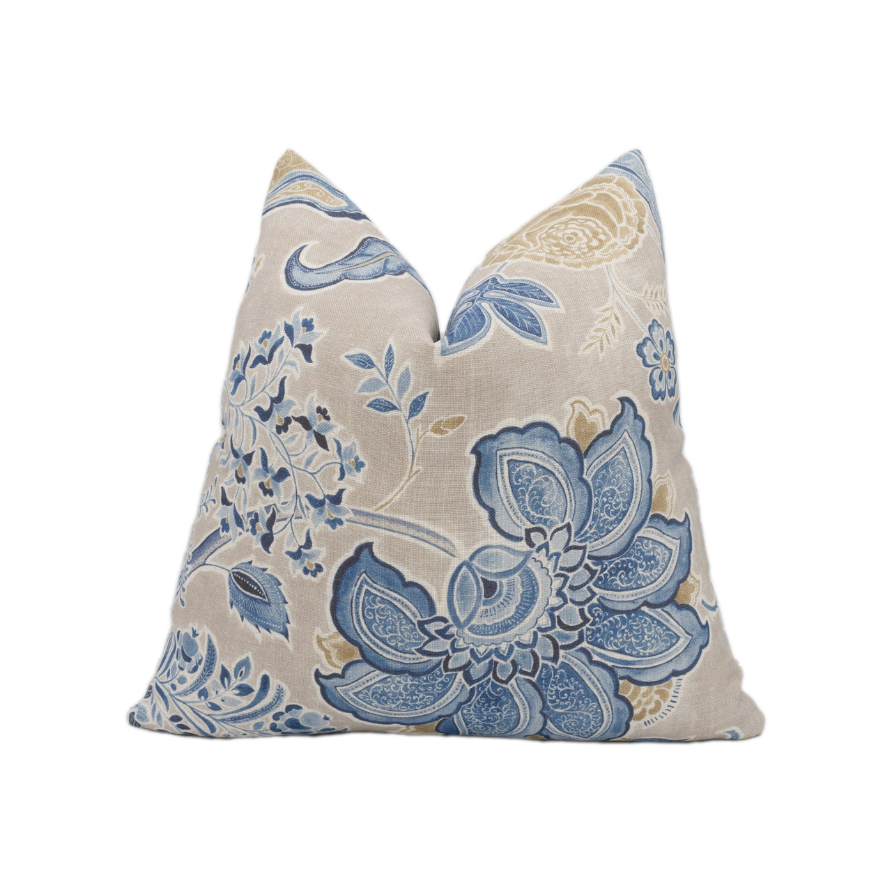 Sanderson - Shalimar - China Blue / Linen - Cushion Cover Throw Pillow Designer Home Decor