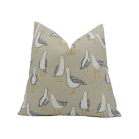 Thumbnail for Clarke and Clarke - Studio G - Laridae - Taupe - Whimsical Cushion Cover Handmade Throw Pillow Designer Home Décor