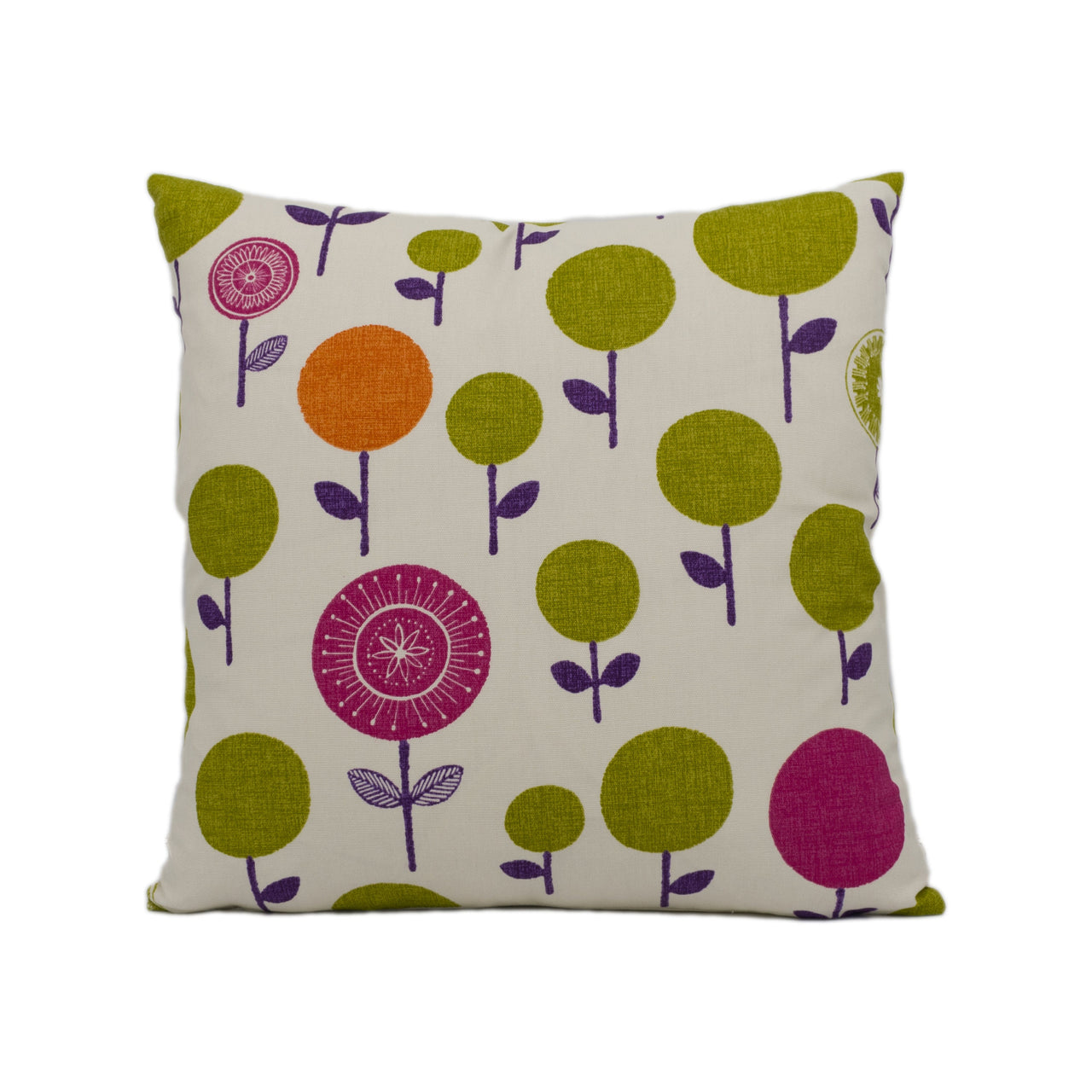 Scion - Lollipop Flower - Neutral / Olive / Plum / Tangerine / Fuchsia - Handmade Cushion Cover Throw Pillow Home Décor