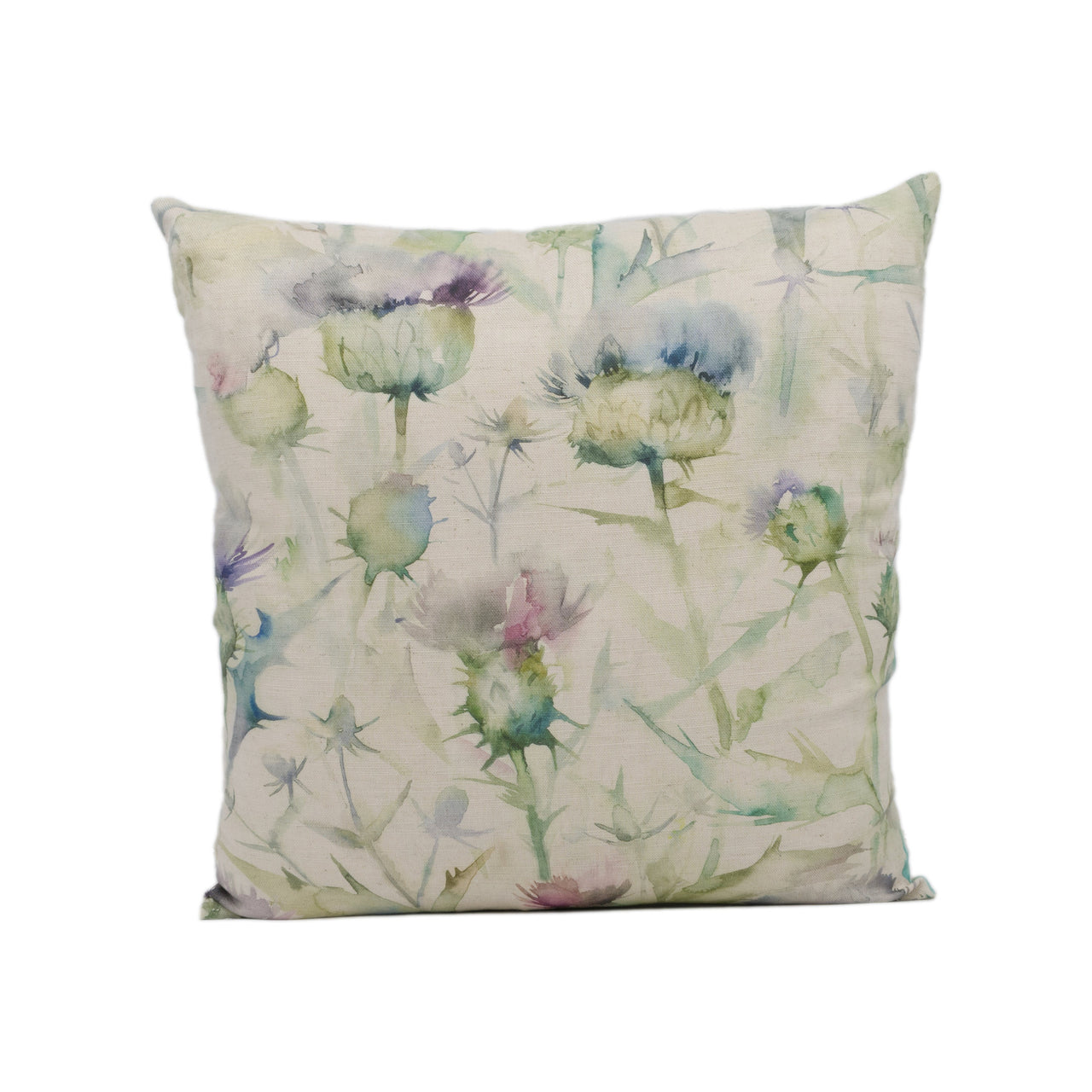 Voyage - Botanicus - Violet - Dreamy Watercolour Thistle Cushion Cover - Handmade Throw Pillow Designer Home Decor