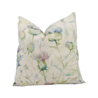 Thumbnail for Voyage - Botanicus - Violet - Dreamy Watercolour Thistle Cushion Cover - Handmade Throw Pillow Designer Home Decor