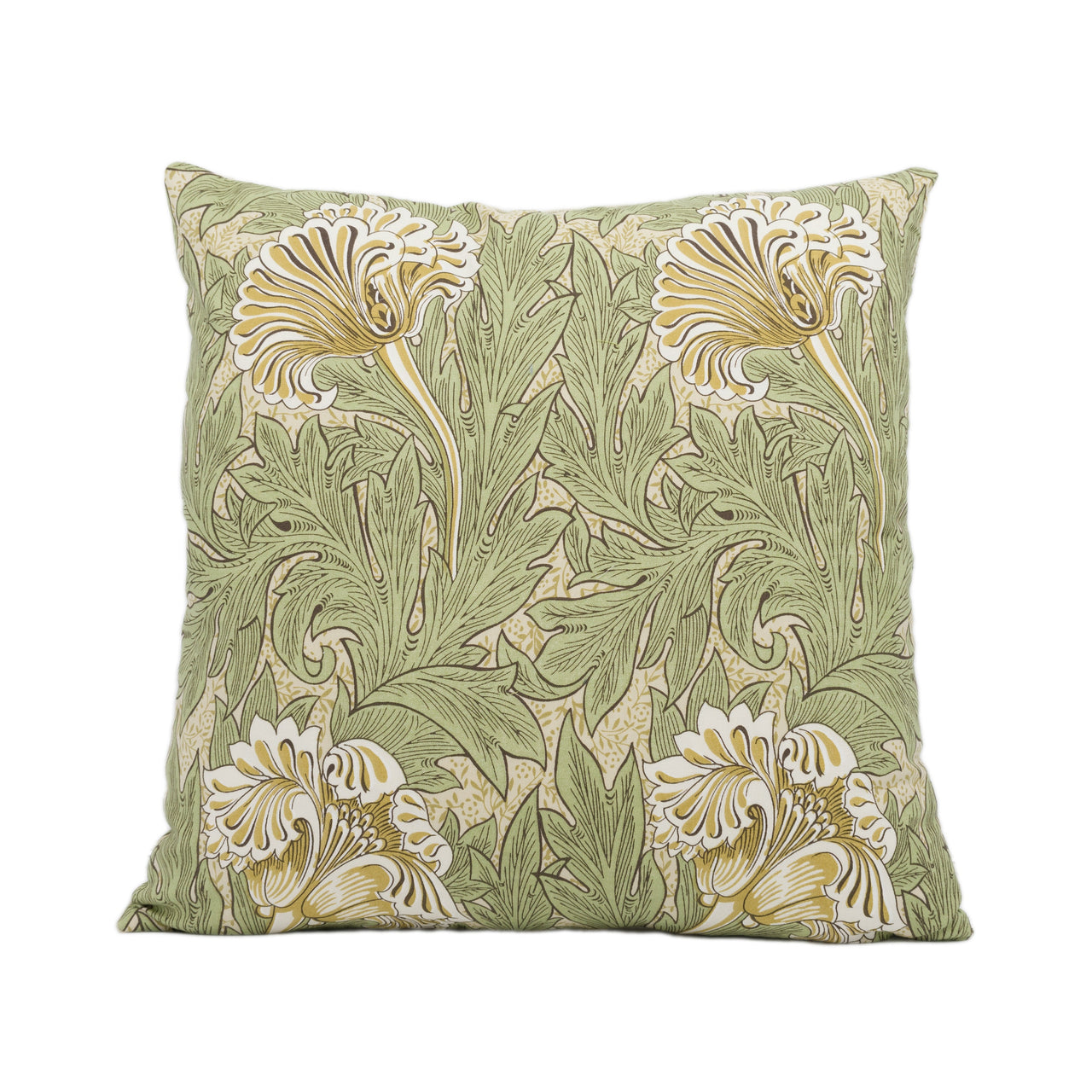 William Morris - Tulip - Artichoke / Gold - Classic English Designer Cushion Cover Throw Pillow Home Décor