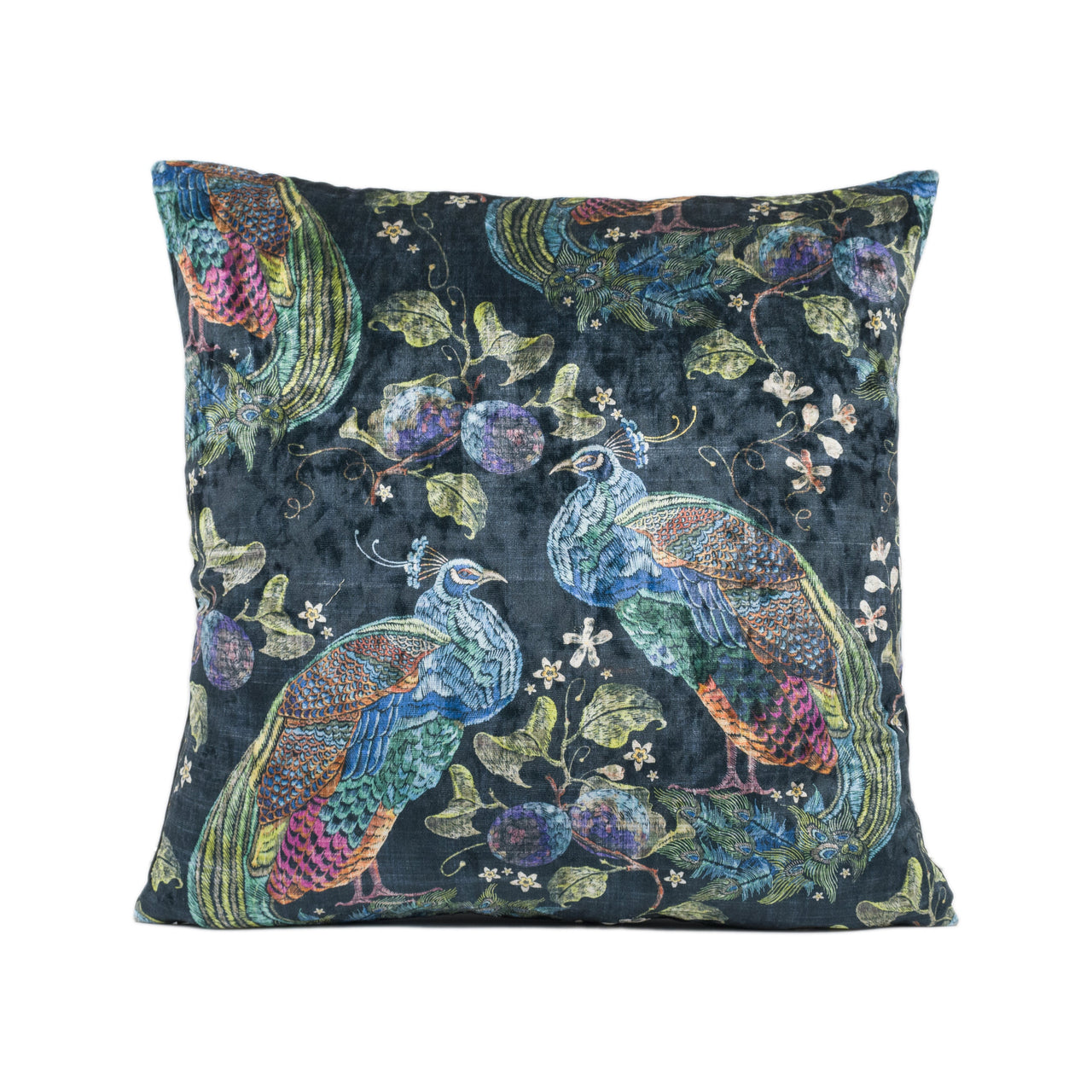 Art of the Loom x Utopia - Peacock - Black - Stunning Designer Velvet Cushion Cover Home Décor Throw Pillow