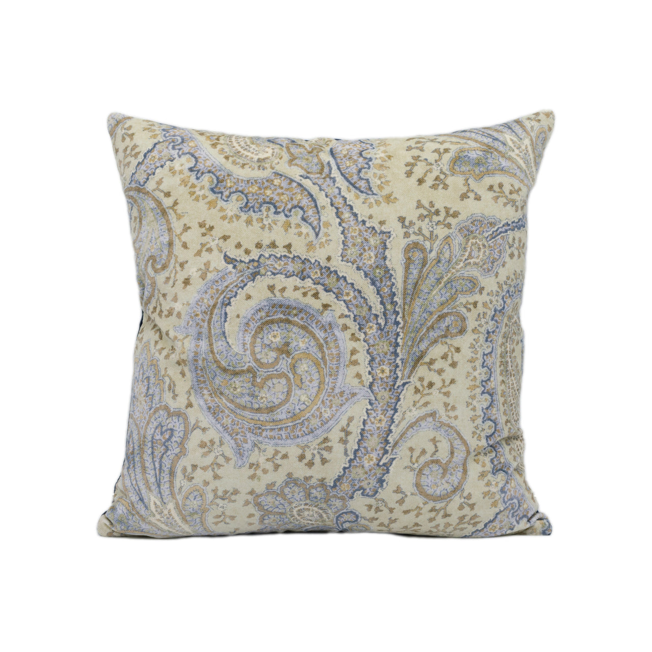 Colefax and Fowler - Cornelius - Old Blue - Evocative Paisley Velvet Designer Cushion Cover - Handmade Throw Pillow - Luxury Home Decor