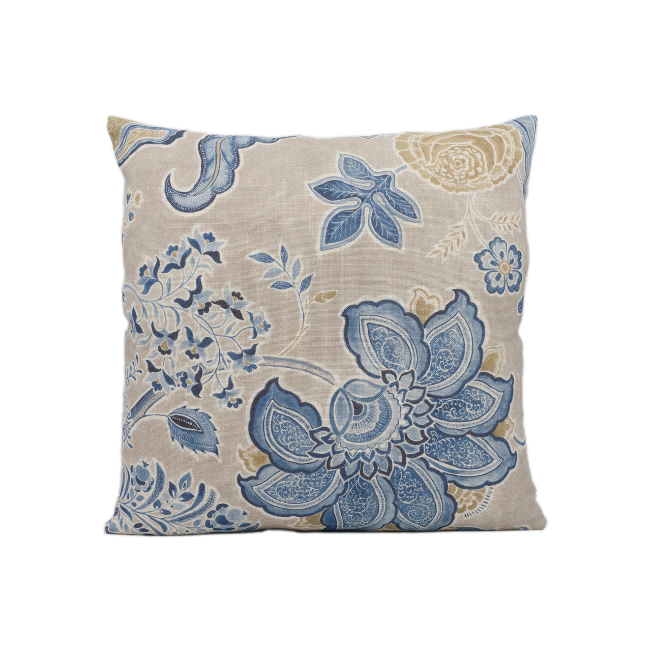 Sanderson - Shalimar - China Blue / Linen - Cushion Cover Throw Pillow Designer Home Decor