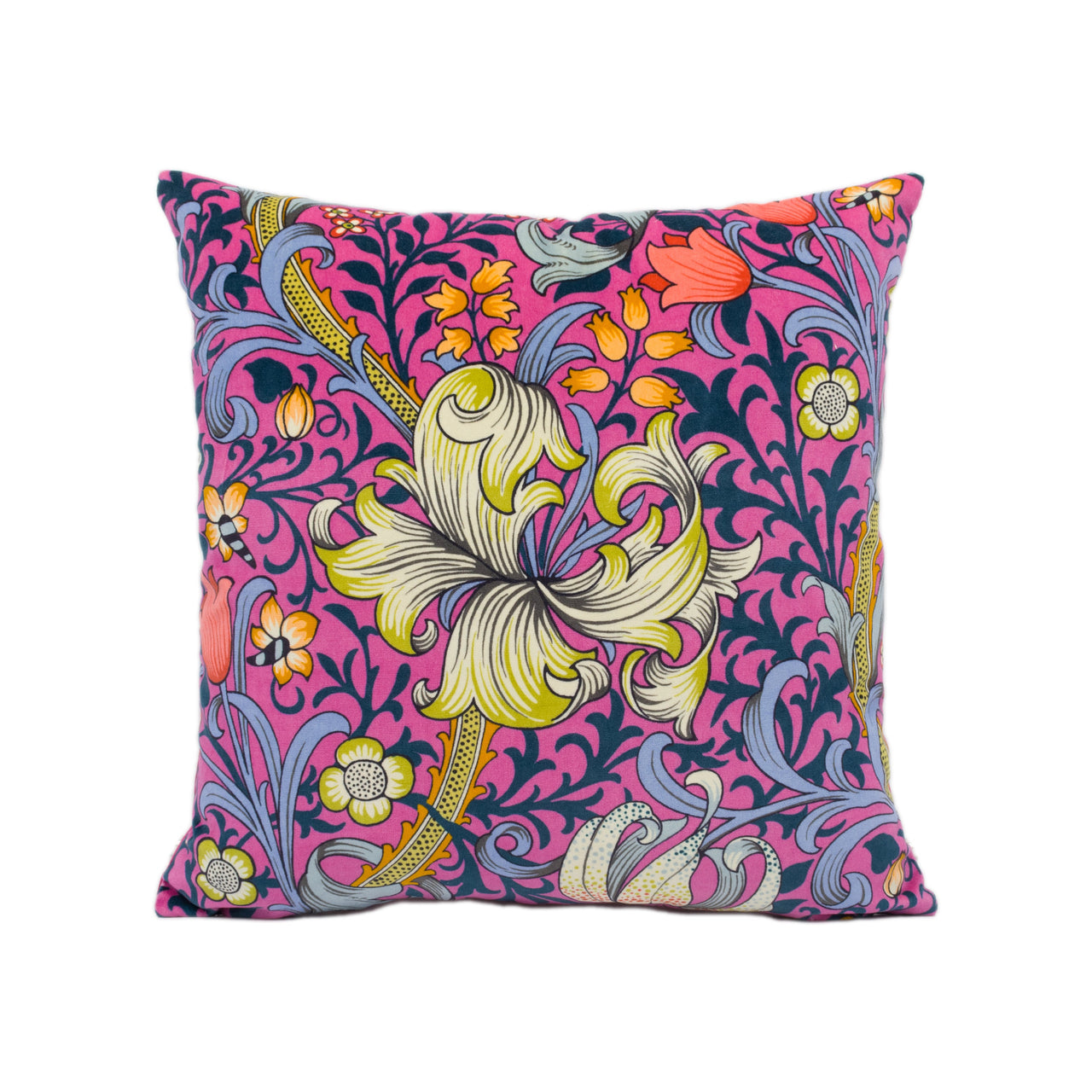 Sanderson - Golden Lily - Serotonin Pink - Stunning Velvet Cushion Cover Handmade Throw Pillow Designer Home Décor