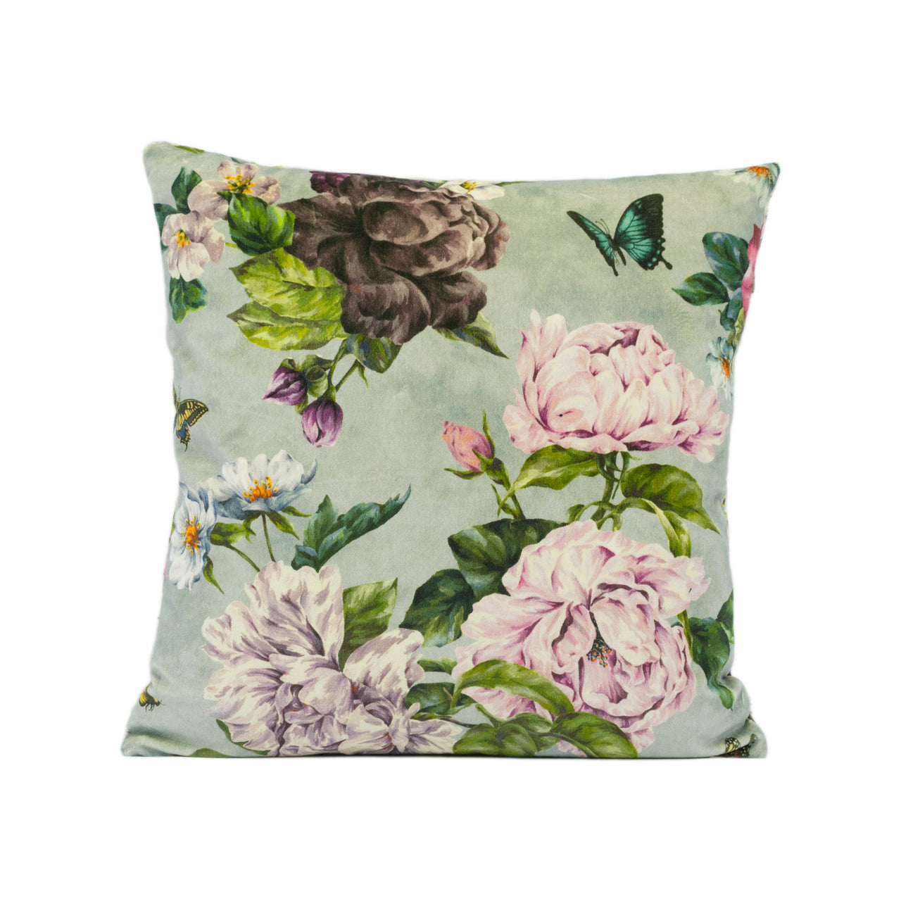 Sanderson - Summer Peony - Vineyard / Rose - Stunning Velvet Cushion Cover Handmade Throw Pillow Designer Home Décor