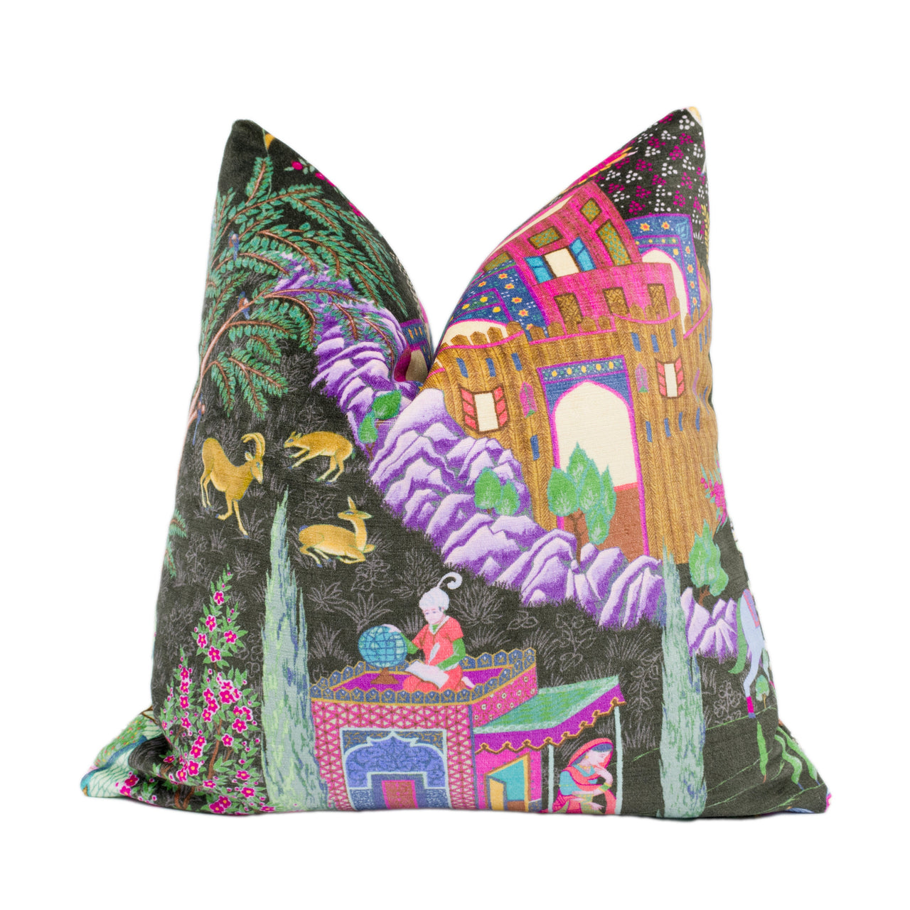 Manuel Canovas - Leyla Velours - Brun - Luxury Silk Road Velvet Designer Cushion Cover - Bohemian Throw Pillow - Handmade Home Décor