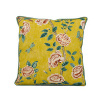 Thumbnail for Sanderson - Andhara - Saffron / Teal - Sage Green Contrast Piped Cushion Cover Handmade Throw Pillow Designer Home Décor