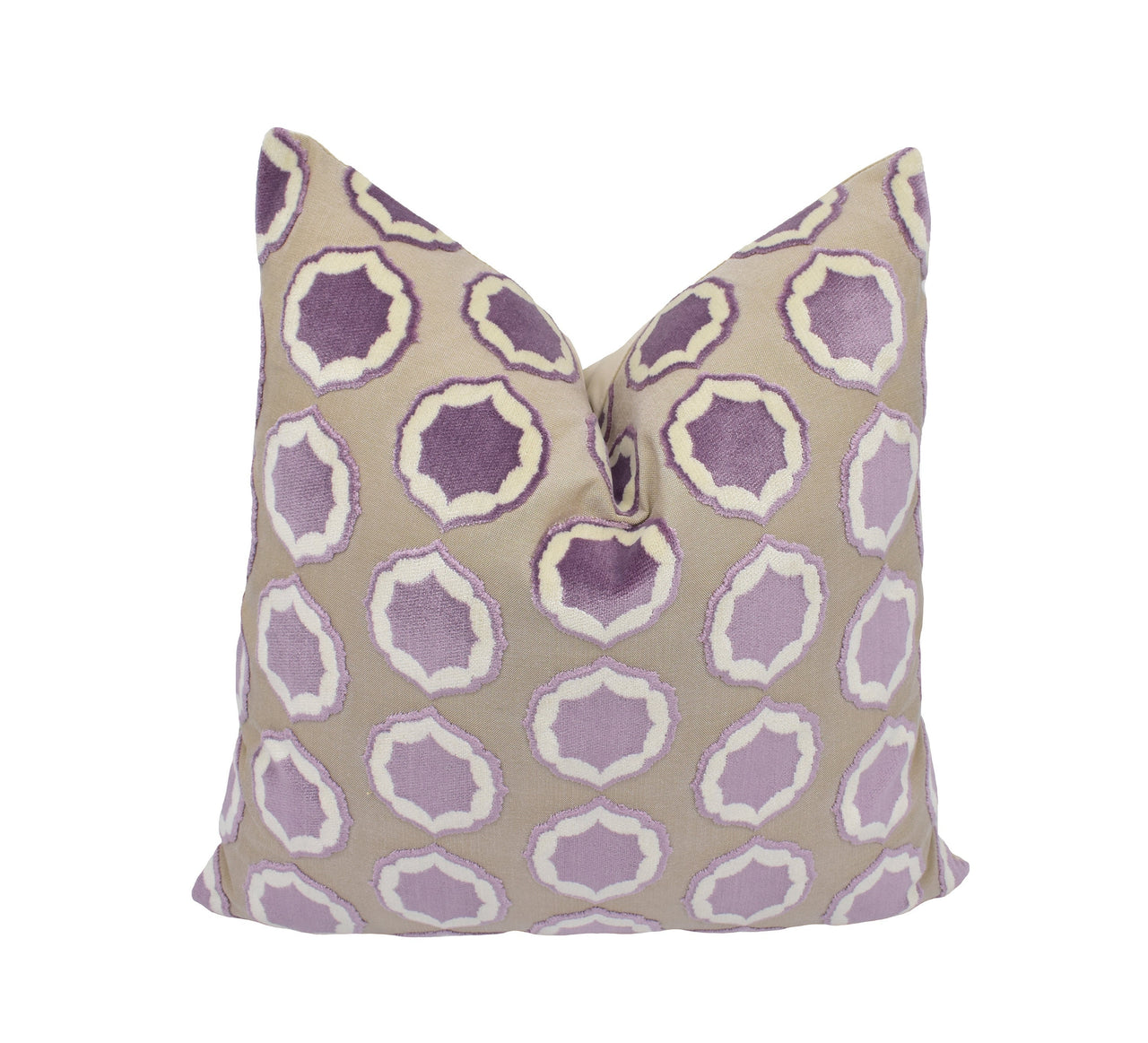 Manuel Canovas - Tiana - Glycine / Blanc - Glamorous Designer Cut Velvet Cushion Cover - Handmade Throw Pillow - Designer Home Décor