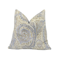 Thumbnail for Colefax and Fowler - Cornelius - Old Blue - Evocative Paisley Velvet Designer Cushion Cover - Handmade Throw Pillow - Luxury Home Decor