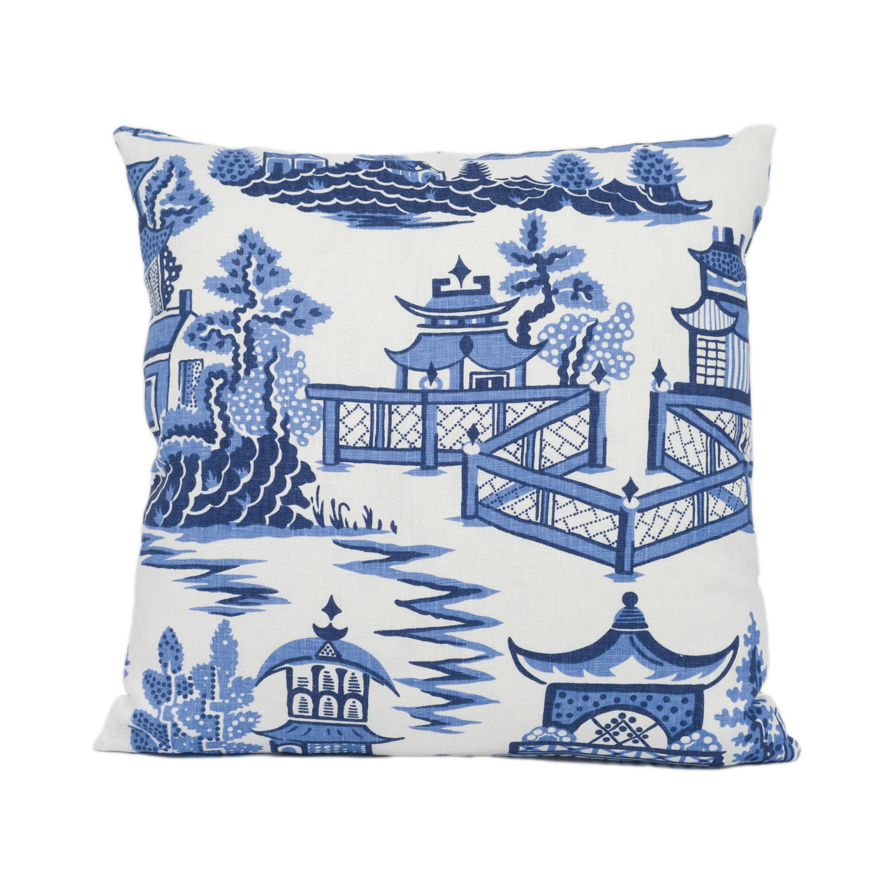 Schumacher - Nanjing - Porcelain - Modern Chinoiserie China Blue Designer Cushion Cover - Luxury Home Décor - Handmade Throw Pillow