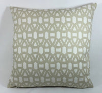 Thumbnail for Scion - Lace - Chalk / Hessian - Symmetrical Interlocking Geometric Cushion Cover - Handmade Throw Pillow Designer Home Decor