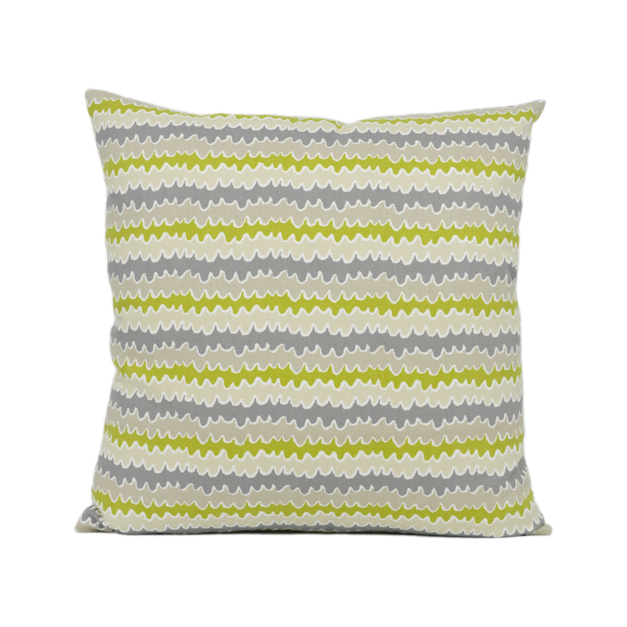 Scion - Hetsa - Pebble / Apple / Slate - Cute Horizontal Squiggle Cushion Cover Handmade Throw Pillow Designer Home Décor