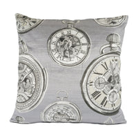 Thumbnail for Voyage - Pocket Watch Velvet - Charcoal - Whimsical Illustrated Watch Cushion Cover - Handmade Throw Pillow Designer Home Decor