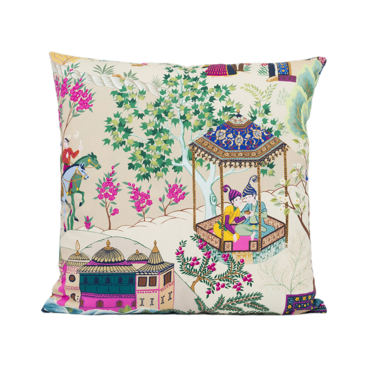 Manuel Canovas - Leyla - Rose Indien - Contemporary Silk Road Inspired Designer Cushion Cover - Luxury Throw Pillow - Handmade Home Décor