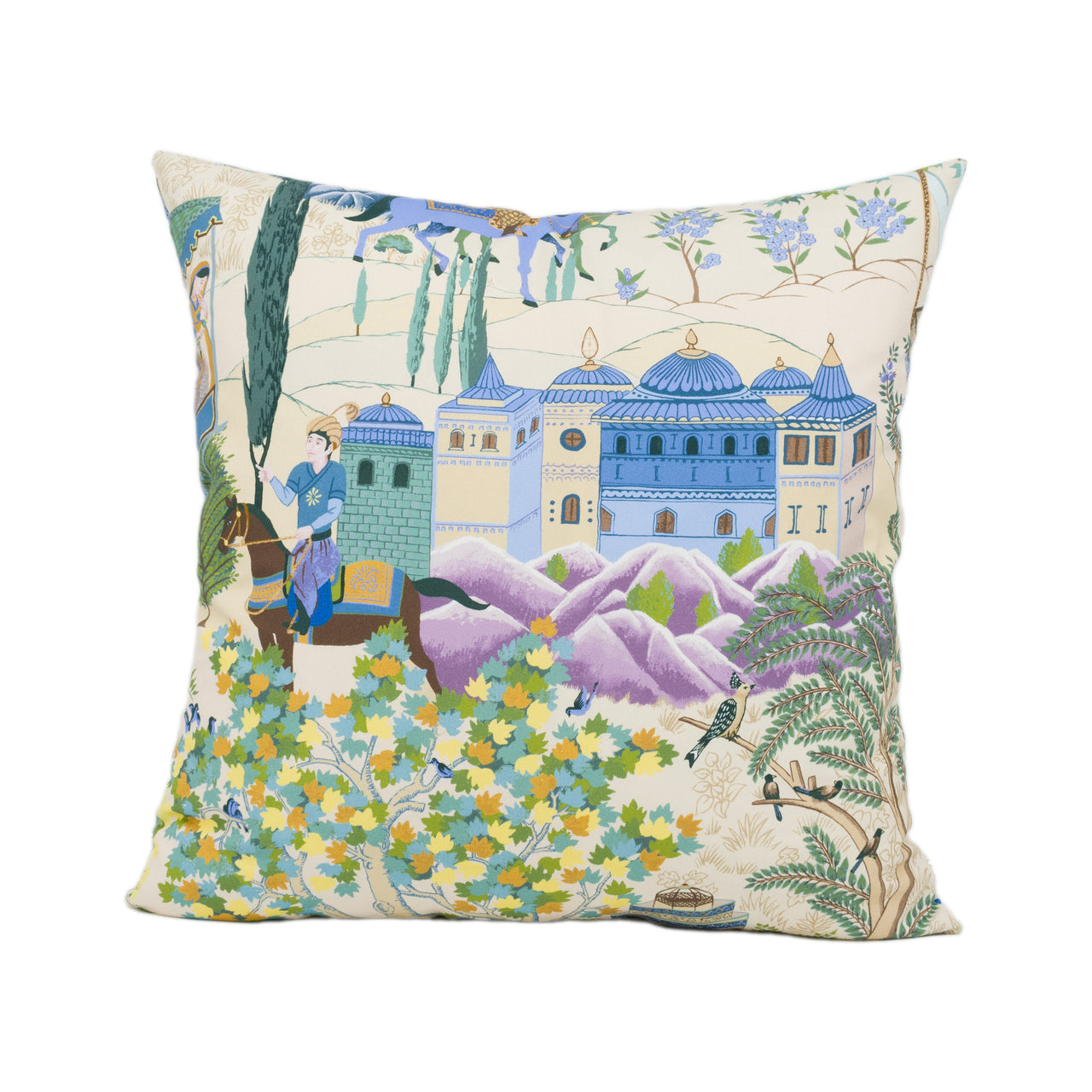 Manuel Canovas - Leyla - Ceylan - Contemporary Silk Road Inspired Designer Cushion Cover - Luxury Throw Pillow - Handmade Home Décor