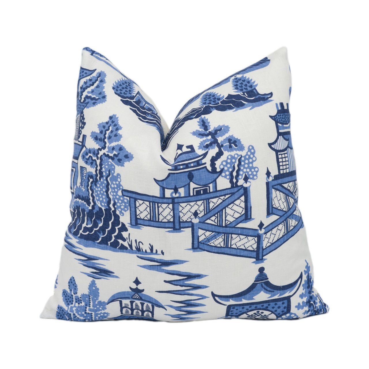 Schumacher - Nanjing - Porcelain - Modern Chinoiserie China Blue Designer Cushion Cover - Luxury Home Décor - Handmade Throw Pillow