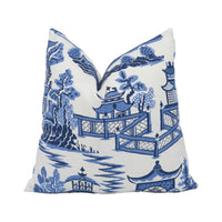 Thumbnail for Schumacher - Nanjing - Porcelain - Modern Chinoiserie China Blue Designer Cushion Cover - Luxury Home Décor - Handmade Throw Pillow