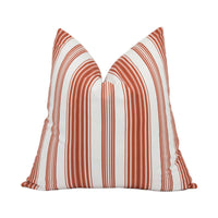 Thumbnail for Soane Britain - Trianon Stripe - Sorolla Red - Classic Atmospheric French Stripe Designer Cushion Cover - Luxury Throw Pillow - Handmade