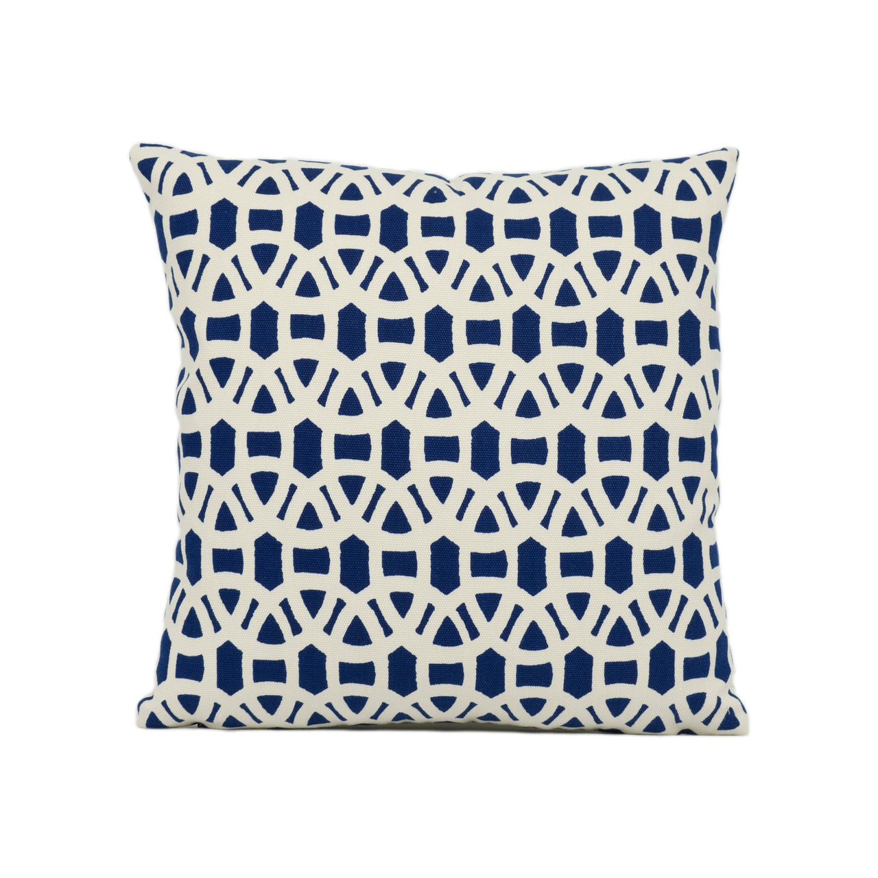 Scion - Lace - Indigo - Symmetrical Interlocking Geometric Cushion Cover - Handmade Throw Pillow Designer Home Décor