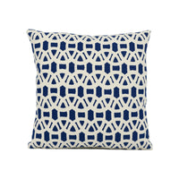 Thumbnail for Scion - Lace - Indigo - Symmetrical Interlocking Geometric Cushion Cover - Handmade Throw Pillow Designer Home Décor