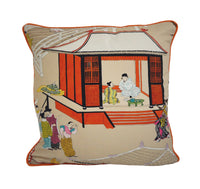 Thumbnail for Manuel Canovas - Madame Butterfly - Rouge de Chine - Japanese Inspired Designer Cushion Cover - Handmade Throw Pillow Home Decor