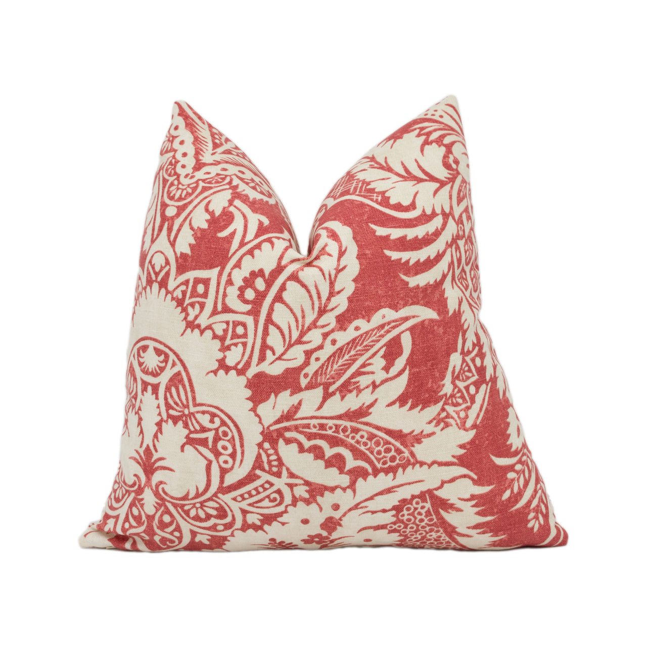 Thibaut - Chardonnet Damask - Red - Handmade Cushion Cover Stunning Throw Pillow Designer Home Décor