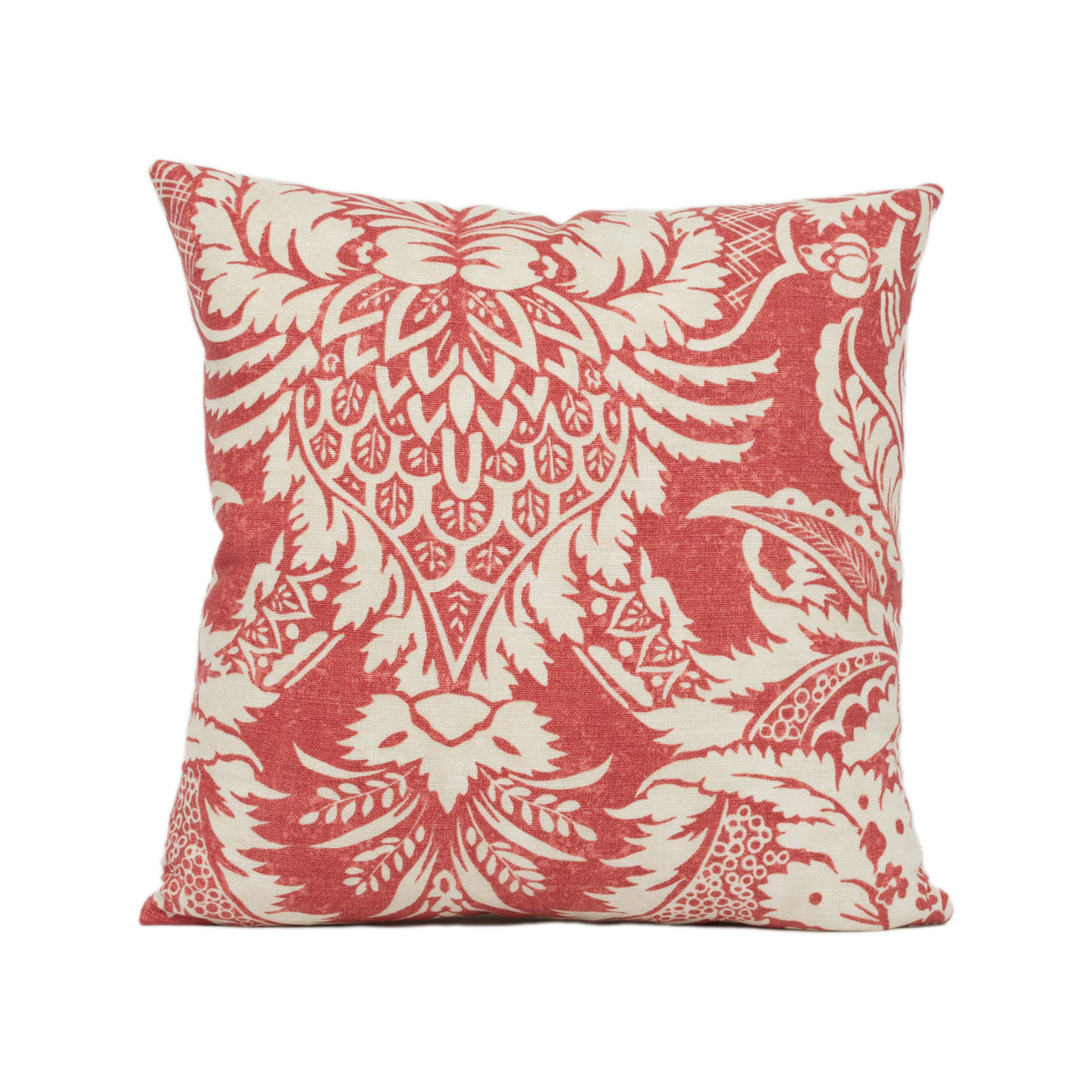 Thibaut - Chardonnet Damask - Red - Handmade Cushion Cover Stunning Throw Pillow Designer Home Décor