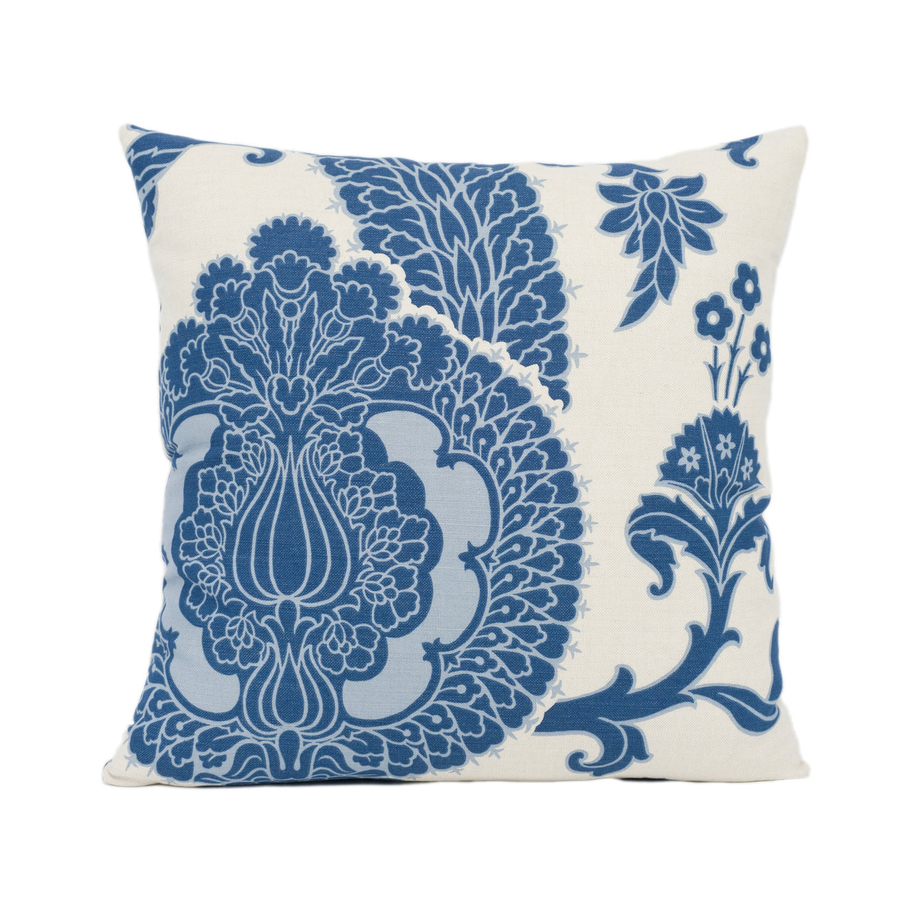 Schumacher - Shalkar - Indigo - Bold Floral Damask Designer Cushion Cover - Handmade Throw Pillow - Luxury Home Decor