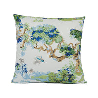 Thumbnail for Thibaut - Mystic Garden - Blue and Green - Sophisticated Cushion Cover Handmade Throw Pillow Designer Home Décor