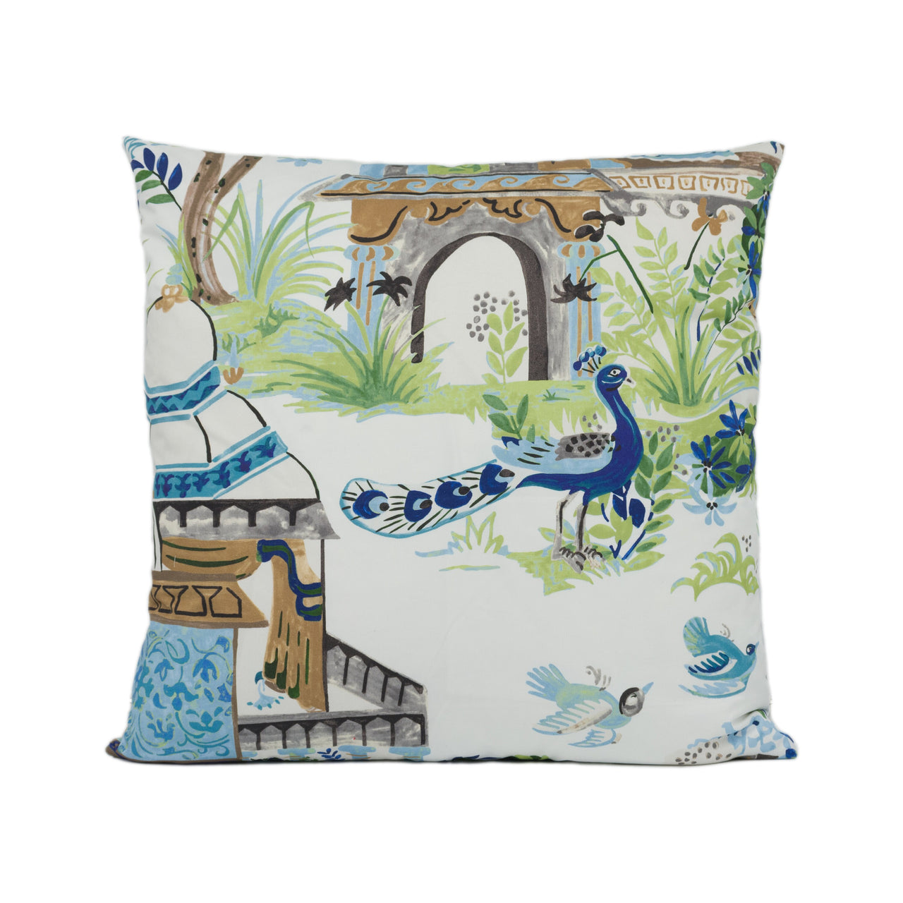 Thibaut - Mystic Garden - Blue and Green - Sophisticated Cushion Cover Handmade Throw Pillow Designer Home Décor