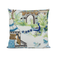 Thumbnail for Thibaut - Mystic Garden - Blue and Green - Sophisticated Cushion Cover Handmade Throw Pillow Designer Home Décor