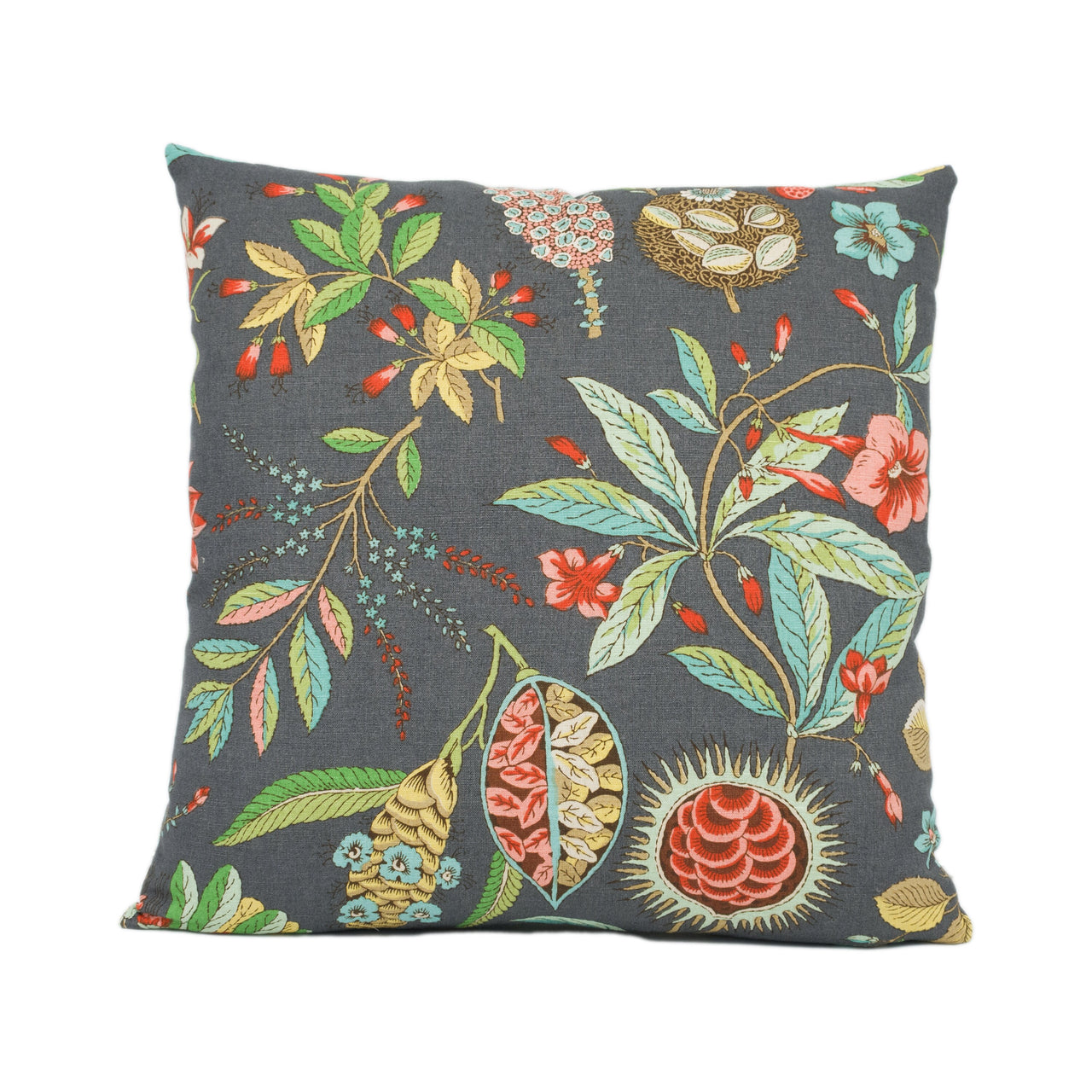 Schumacher - Roca Redonda - Carbon & Multi - Warm Floral Chic Designer Cushion Cover - Handmade Throw Pillow - Luxury Home Decor