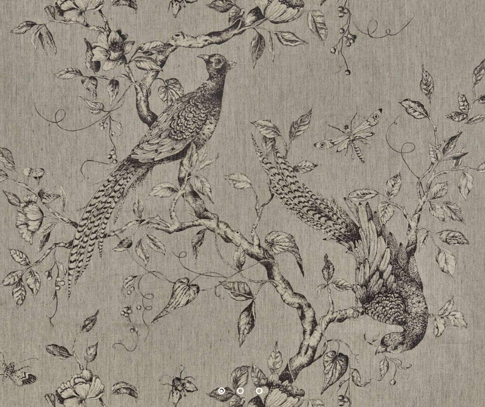 Zoffany - Darnley Toile - Empire Grey - Stunning Sophisticated Metallic Bird Cushion Cover - Handmade Throw Pillow Designer Home Decor