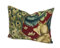 Thumbnail for William Morris - Forest - Red Linen - Cushion Cover Throw Pillow Designer Home Decor