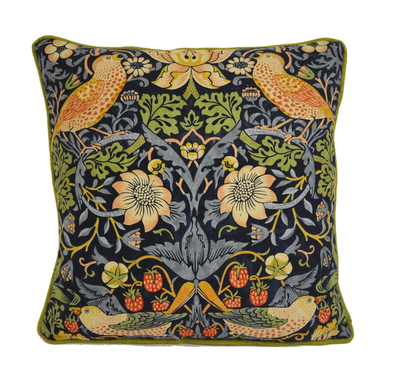 William Morris - Strawberry Thief - Indigo / Mineral - Stunning Iconic Classic Designer Cushion Cover - Handmade Home Decor - Luxury Throw