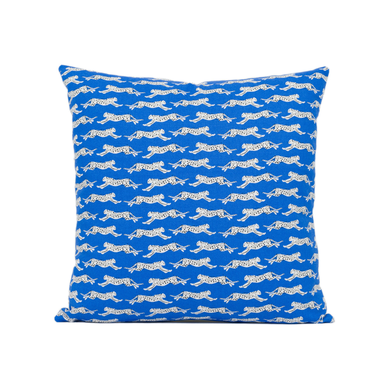 Schumacher - Leaping Leopards - Blue - Sleek Chic Designer Leopard Cushion Cover - Handmade Throw Pillow - Luxury Home Decor