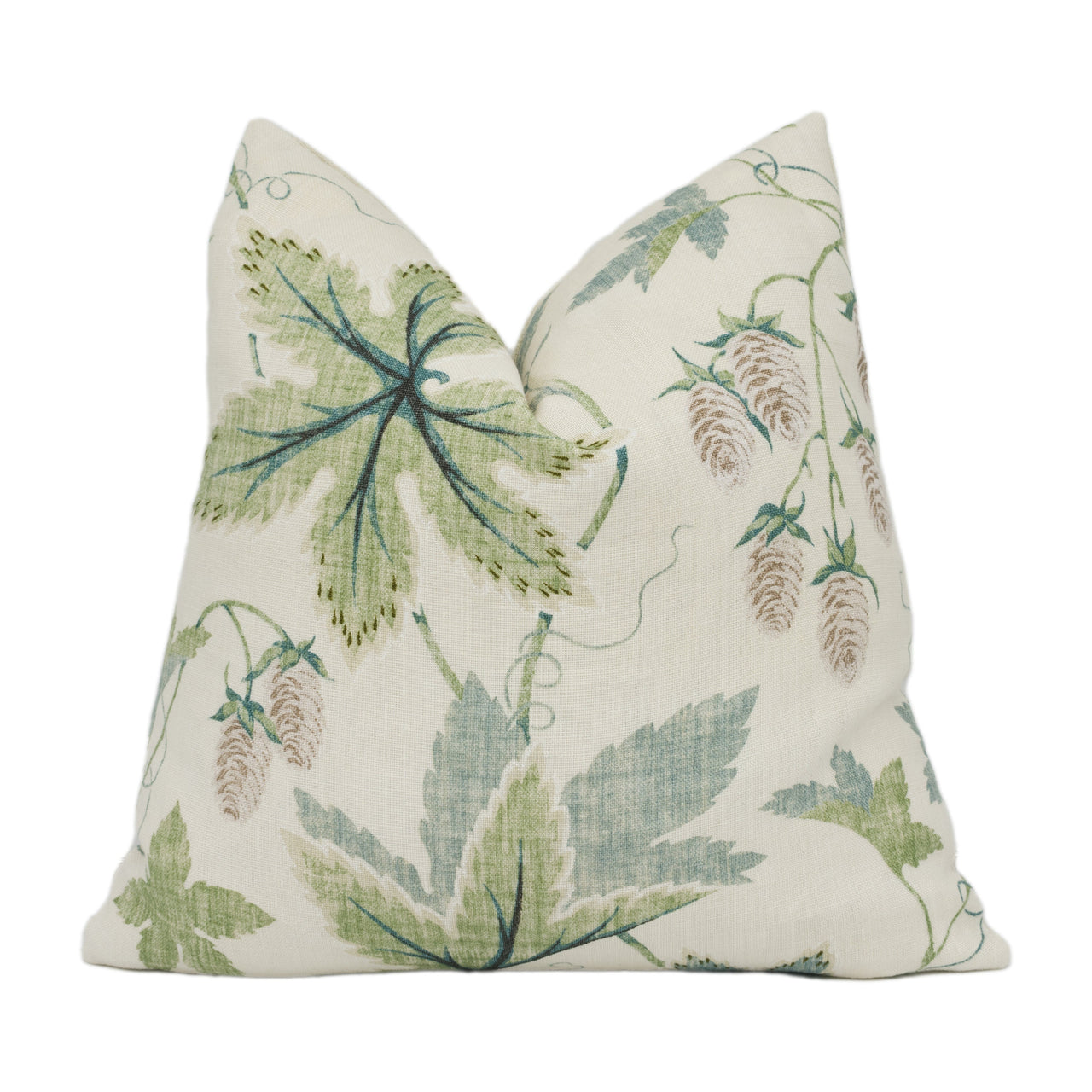 Colefax and Fowler - Lindon - Leaf Green - Gorgeous Trailing Leaf and Hops Cushion Cover - Handmade Throw Pillow Designer Home Décor