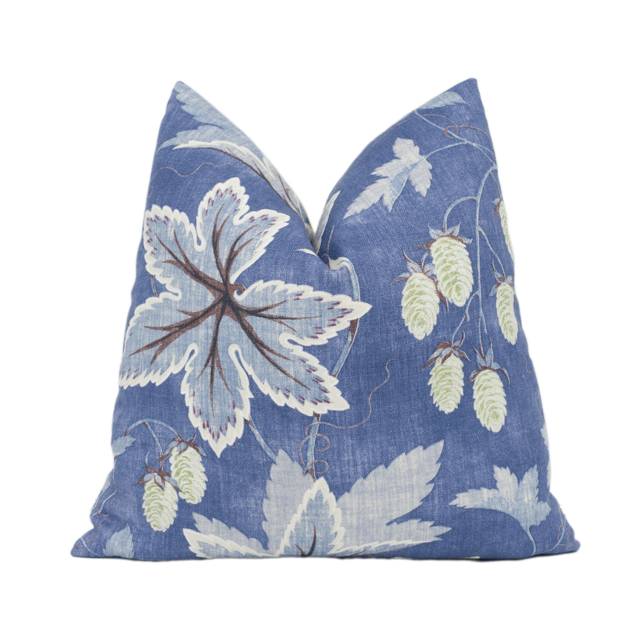 Colefax and Fowler - Lindon - Navy - Gorgeous Modern Trailing Leaf and Hops Cushion Cover - Handmade Throw Pillow Designer Home Décor