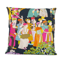 Thumbnail for Manuel Canovas - Dara - Noir - Colourful Indian Inspired Maharajah Cushion Cover - Handmade Throw Pillow Designer Home Decor