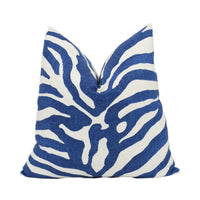 Thumbnail for Thibaut - Serengeti - Navy - Stunning Zebra Print Cushion Cover Handmade Throw Pillow Designer Home Décor