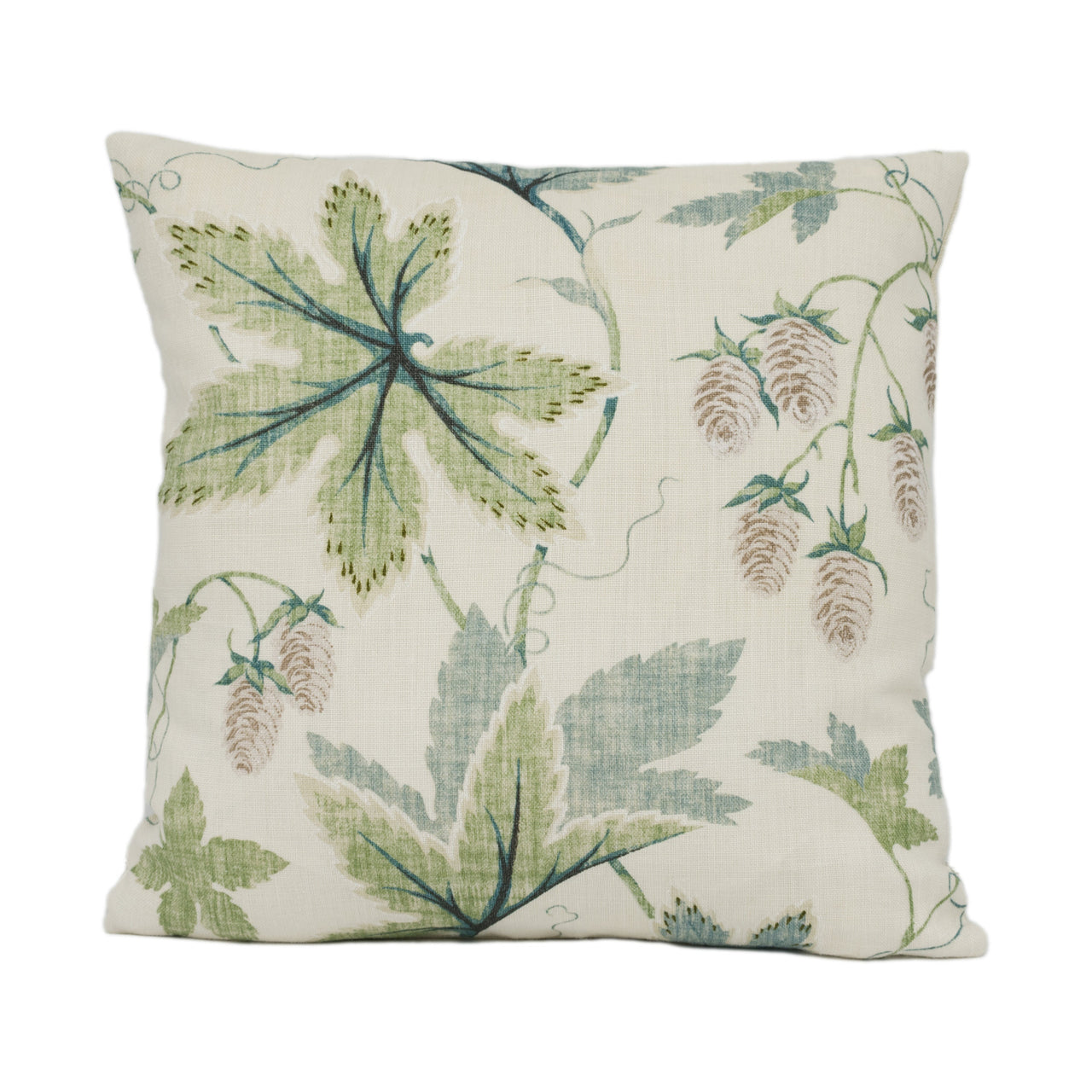 Colefax and Fowler - Lindon - Leaf Green - Gorgeous Trailing Leaf and Hops Cushion Cover - Handmade Throw Pillow Designer Home Décor