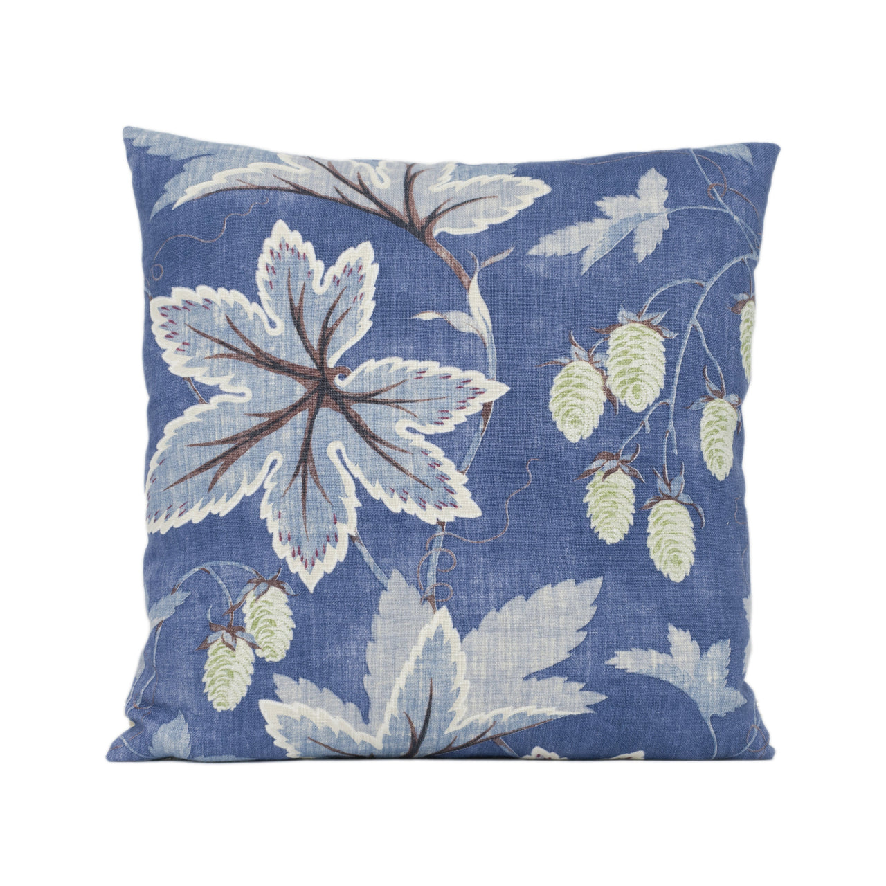 Colefax and Fowler - Lindon - Navy - Gorgeous Modern Trailing Leaf and Hops Cushion Cover - Handmade Throw Pillow Designer Home Décor