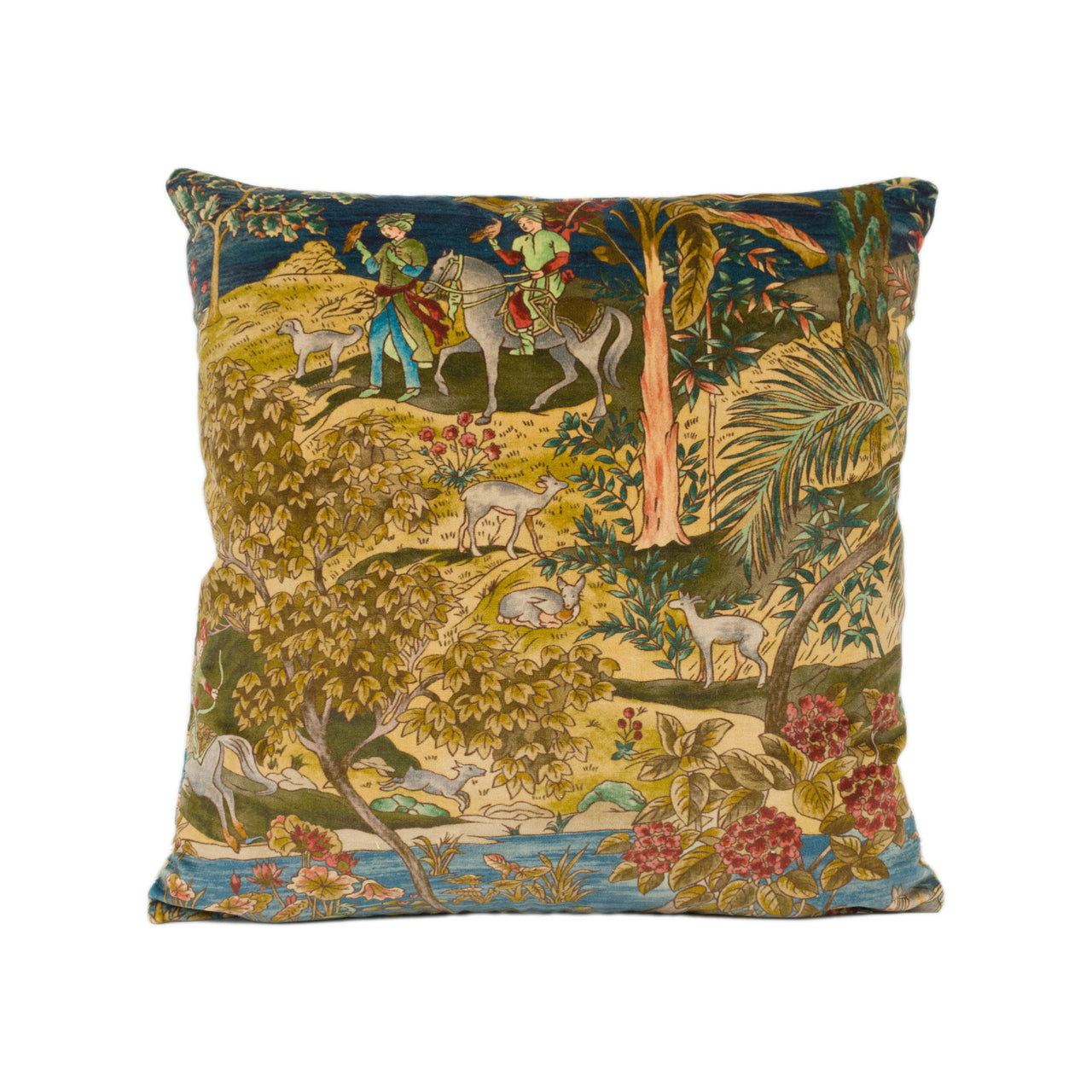 GP & J Baker - Ramayana Velvet - Indigo / Red - Gorgeous Indienne Inspired Cushion Cover - Handmade Throw Pillow Designer Home Décor