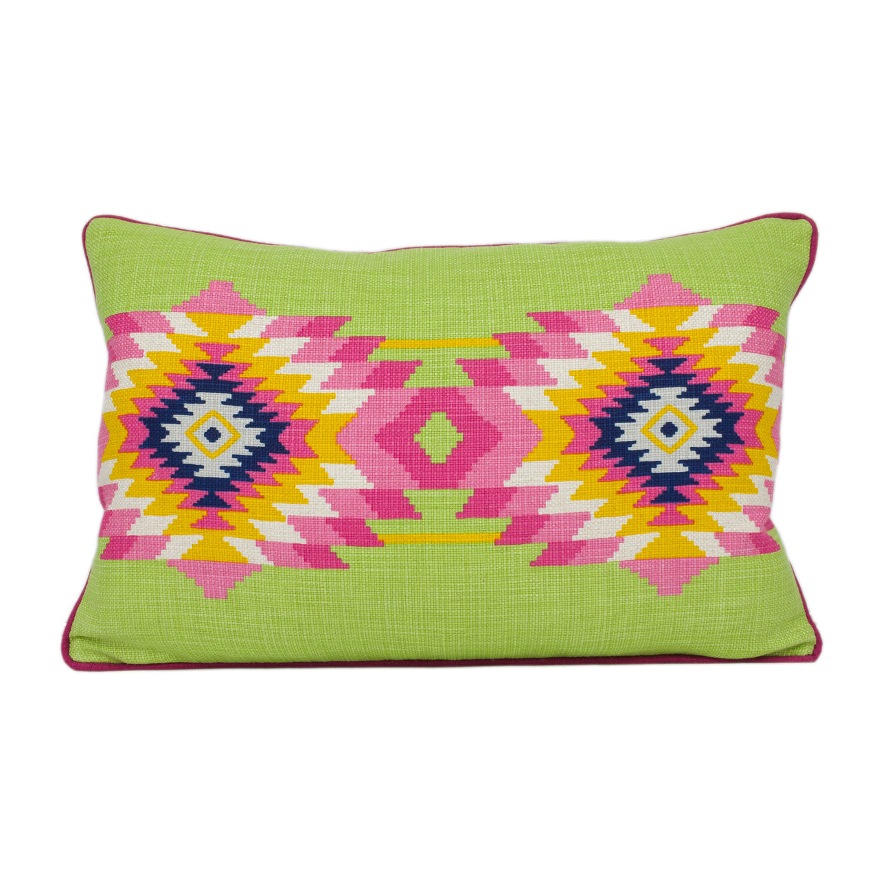 Andrew Martin - Cruz - Cactus - South American Southwest Inspired Contrast Piped Cushion Cover - Handmade Throw Pillow Designer Home Décor