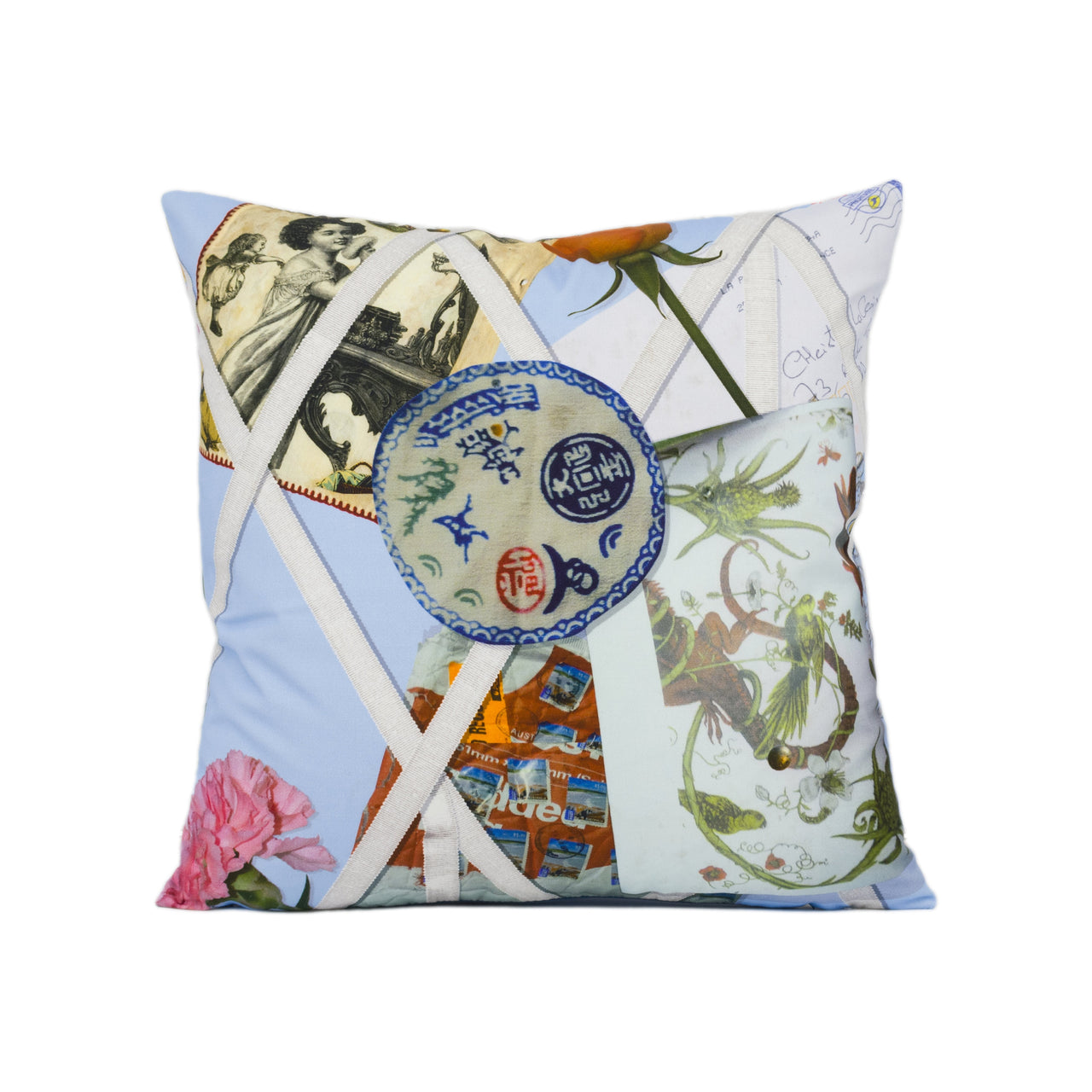 Designers Guild - Christian Lacroix - Souvenir - Ciel - Eclectic Holiday Pin Board Cushion Cover - Handmade Throw Pillow Designer Home Décor