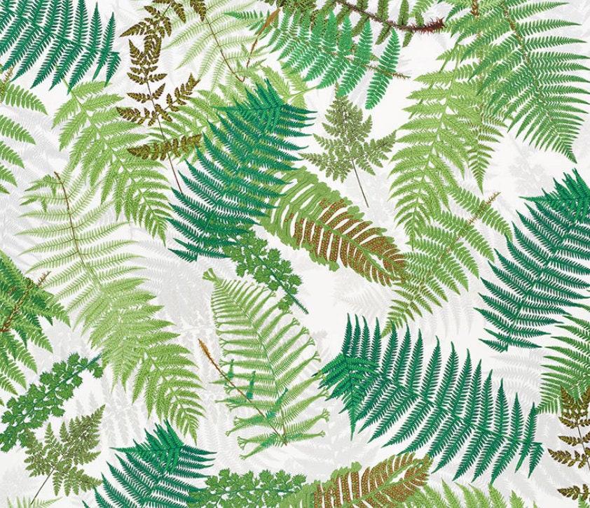 Schumacher - Fernarium - Green & Ivory - Imaginative Fern Fronds Designer Cushion Cover - Handmade Throw Pillow - Luxury Home Decor