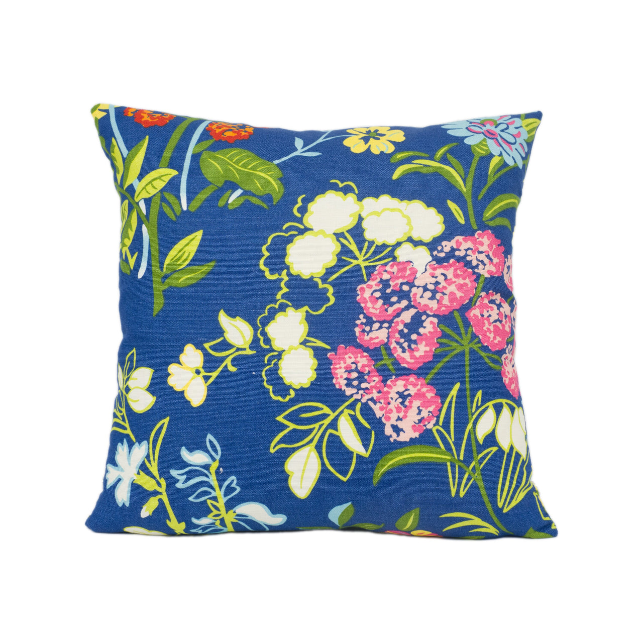 Thibaut - Spring Garden - Navy - Bright Colourful Floral Cushion Cover - Handmade Throw Pillow Designer Home Décor