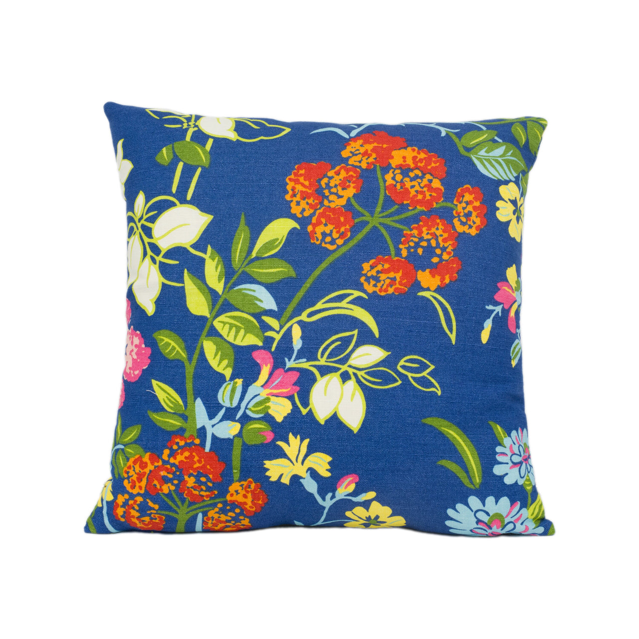 Thibaut - Spring Garden - Navy - Bright Colourful Floral Cushion Cover - Handmade Throw Pillow Designer Home Décor